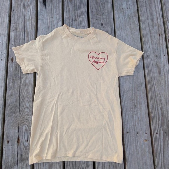 Cream Taylor Swift Midnights "Karma's My Boyfriend" T-shirt - Picture 1 of 4